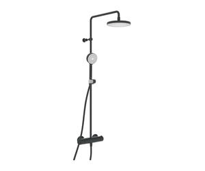 Hansa Micra - Ensemble de douche 200 avec thermostat, Thermo Cool, noir mat 4435013033