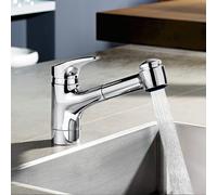 Hansa Mix Mitigeur de cuisine pivotant, avec douchette extractible, 01361183,