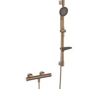 Hansa Prisma - Set de douche avec thermostat, 3 jets, bronze brossé 4813042181