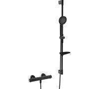 Hansa Prisma - Set de douche avec thermostat, 3 jets, noir mat 4813043133