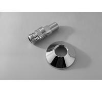 HANSA Raccord excentré avec vanne d'arrêt et rosettes HANSA 1/2'' x 3/4'' Chrome