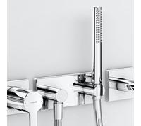 set de douche Hansa Hansamatrix 44430100 chromé , avec chromé raccordement mural