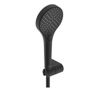 Hansa Viva - Set pomme de douche, support et flexible, 3 jets, noir mat 4417022033