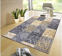 HANSE Home Gloria Tapis 120 x 170 cm - Tapis de Salon Multicolore Moderne en Velours pour Couloir, Salle à Manger, Chambre à Coucher, Chambre d'enfant, Salon, Cuisine - Gris Mustard