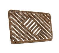 Hanse Home Grid Brushes Paillasson Coco et Caoutchouc 40 x 60 cm - Paillasson antidérapant pour l'intérieur et l'extérieur avec brosses en Coco - Résistant aux intempéries - Naturel