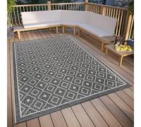 HANSE Home Lahal Tapis d'extérieur résistant aux intempéries - Motif géométrique Moderne de Losanges - Imperméable et Robuste - pour Jardin, Balcon, terrasse, Salon - Gris Beige, 63 x 120 cm