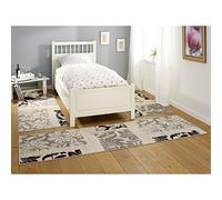 HANSE Home Lectus Tapis de lit 3 pièces - Tapis de lit à Poils Courts - Aspect Moderne - pour Chambre d'enfant, Chambre à Coucher, Gris, Noir, 2 x 70 x 140 cm, 1 x 70 x 240 cm