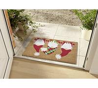 Hanse Home Paillasson de Noël en Coco pour l'intérieur - Naturel - Motif Hiver - Lutin - Antidérapant - pour Couloir, entrée - 45 x 75 cm