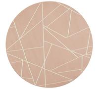 HANSE Home Tapis à Poils Courts - Aspect tassé - Rond - Design géométrique Abstrait - pour Salon, Chambre à Coucher, Salle à Manger, Bureau - 140 cm - Rose/crème