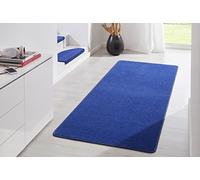 HANSE Home Tapis d'intérieur Fancy - Tapis de salon uni Moderne en Velours pour Salle à Manger, salon, Chambre d'enfant, couloir, Chambre à Coucher, Cuisine - Bleu, 80 x 200 cm