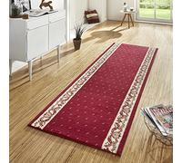 HANSE Home Tapis Floret 80 x 400 cm - Tapis de couloir Doux et Moderne pour couloir, Chambre à Coucher, Chambre d'enfant, Salle de Bain, salon, Cuisine - Rouge