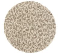 HANSE Home Tapis Shaggy à Poils Longs, Design léopard Beige, Doux, Taille : 160 cm, Rond