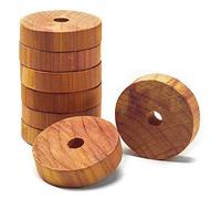 Hanseholz Lot de 30 anneaux en bois de cèdre avec papier de verre - Protection naturelle contre les mites pour cintres - Répulsif anti-mites réactivable - 100 % sans produits chimiques