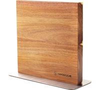 Hanseküche Bloc à couteaux magnétique en bois d'acacia - Porte-couteaux double face sans couteau avec aimant en bois Planche à couteaux des deux côtés