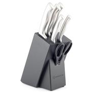 Bloc à couteaux Hanseküche avec couteau et aiguiseur - Set de couteaux 7 pièces - Avec aiguiseur intégré, couteaux de cuisine, support à couteaux, set de couteaux de chef