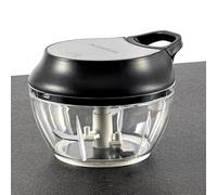 HANSEKÜCHE - Coupe-oignons manuel avec cordon - Hachoir avec 3 lames en acier japonais pour oignons, herbes, noix et crème - 500 ml - Passe au lave-vaisselle