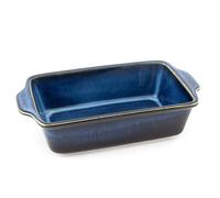 Plat à gratin Hanseküche grand format pour 4 personnes, en céramique de haute qualité | Idéal pour les lasagnes, les gratins et le tiramisu | Plat allant au four (bleu foncé, petit format)