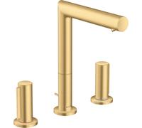 Hansgohe AXOR Uno, robinetterie de lavabo 3 trous 200 avec poignée zéro et vidage à tirette, saillie 183mm, 45133250, Couleur: Optique or brossé