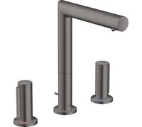 Hansgohe AXOR Uno, robinetterie de lavabo 3 trous 200 avec poignée zéro et vidage à tirette, saillie 183mm, 45133340, Couleur: Chrome noir brossé