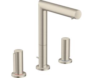 Hansgohe AXOR Uno, robinetterie de lavabo 3 trous 200 avec poignée zéro et vidage à tirette, saillie 183mm, 45133820, Couleur: Nickel brossé