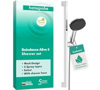 hansgrohe 24600000 Raindance Alive Select S Brauseset 125 3jet EcoSmart mit Brausestange Unica E Puro 65 cm und Easy Slide Brausehalter Kit de Douche, Chrom