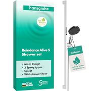 hansgrohe 24601000 Raindance Alive Select S Brauseset 125 3jet EcoSmart mit Brausestange Unica E Puro 90 cm und Easy Slide Brausehalter Kit de Douche, Chrom