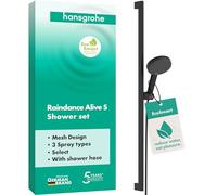 hansgrohe 24601670 Raindance Alive Select S Brauseset 125 3jet EcoSmart mit Brausestange Unica E Puro 90 cm und Easy Slide Brausehalter Kit de Douche, Noir Mat