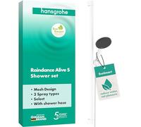 hansgrohe 24601700 Raindance Alive Select S Brauseset 125 3jet EcoSmart mit Brausestange Unica E Puro 90 cm und Easy Slide Brausehalter Kit de Douche, Blanc Mat