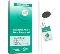 hansgrohe 24602700 Raindance Alive Select S Brauseset 125 3jet EcoSmart mit Brausestange Unica S Puro 65 cm Kit de Douche, Blanc Mat