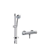 Hansgrohe 27085000 Ensemble de douche Combi Colonne Croma 100 + Mitigeur thermostatique Multi Ecostat 1001 SL