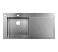 Hansgrohe - Évier encastré S 71 43332800 - Inox 104,5 x 51 cm - 1 cuve gauche, égouttoir droit