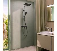 Système de douche Hansgrohe Activera Q 28748670, pommeau de douche 290 x 180 mm, 1 jet, noir mat