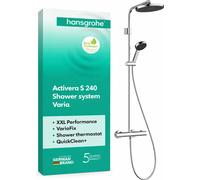 hansgrohe Activera S Showerpipe 240 1jet EcoSmart avec Ecostat Fine Varia, chrome, 1 pièce.