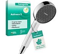 hansgrohe Activera Select S pomme de douche 95, 2 types de jets, EcoSmart+, avec WaterBoost, 3,9 l/min, 28036000, Couleur: chrome