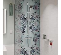 Ensemble de douche hansgrohe Activera Select S 28050000 2 types de jets à économie d'eau avec barre de douche Varia, Ø 95 mm, version 105, chromé