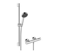 Hansgrohe Ensemble douche Activera Select S 28876000 - thermostat, chrome, barre 65 cm, EcoSmart