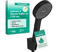 Hansgrohe Activera Select S Set de support de douche 95 28052670 2jets, Ø 95 mm, flexible de douche 1250 mm, noir mat