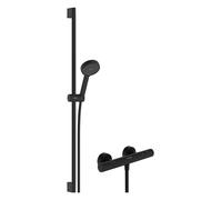 Système de douche hansgrohe Activera Select S 28086670, pommeau de douche 95 mm, 2 jets, montage en surface, noir mat