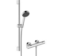 hansgrohe Activera Select S Système de douche apparent 95, EcoSmart avec EcoStat Fine Varia et barre de douche 65cm, 28876000, Couleur: chrome