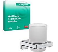 Hansgrohe Porte-verre AddStoris 41749000 – montage mural métal avec verre – chromé