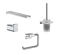 hansgrohe AddStoris Bad Accessoires Set chrom, Handtuchhalter, Haken, Bürstengarnitur, Papierhalter