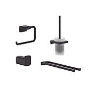 hansgrohe AddStoris Bad Accessoires Set schwarz matt, Handtuchhalter, Haken, Bürstengarnitur, Papierhalter