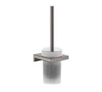 hansgrohe AddStoris - Brosse WC avec support, Support de brosse WC pour montage mural, Brosse WC avec support, fixation cachée, Accessoires de salle de bains, Noir chromé brossé, 41752340