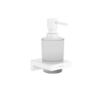hansgrohe AddStoris - Distributeur de savon avec capacité de 200 ml, Distributeur de lotion pour montage mural, Distributeur de savon liquide, Accessoires de salle de bains, Blanc mat, 41745700
