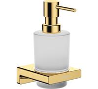 hansgrohe AddStoris - Distributeur de savon avec capacité de 200 ml, Distributeur de lotion pour montage mural, Distributeur de savon liquide, Accessoires de salle de bains, Aspect doré poli, 41745990