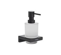 hansgrohe AddStoris - Distributeur de savon avec capacité de 200 ml, Distributeur de lotion pour montage mural, Distributeur de savon liquide, Accessoires de salle de bains, Noir mat, 41745670