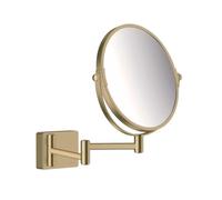 hansgrohe AddStoris - Miroir cosmétique montage mural, Miroir de maquillage, Miroir de rasage avec grossissement 3x, Accessoires de salle de bain, fixation encastrée, Bronze brossé, 41791140
