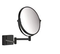 hansgrohe AddStoris - Miroir cosmétique montage mural, Miroir de maquillage, Miroir de rasage avec grossissement 3x, Accessoires de salle de bain, fixation encastrée, Noir mat, 41791670