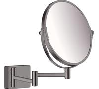 Hansgrohe Miroir cosmétique AddStoris 41791340 – 24,6×24,6 cm arrondi, chrome noir brossé, x1/x3