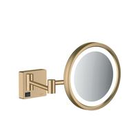 Hansgrohe AddStoris miroir grossissant - rond Ø 16 cm - Éclairage LED - grossissement 3x - Bronze brossé 41790140